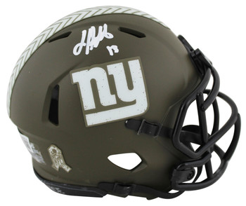 Giants Jalin Hyatt Signed Salute To Service Speed Mini Helmet BAS Witnessed