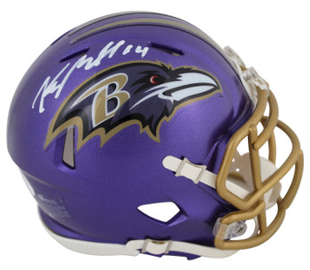 Ravens Kyle Hamilton Authentic Signed Flash Speed Mini Helmet JSA Witness