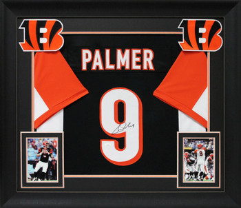 Carson Palmer Authentic Signed Black Pro Style Framed Jersey BAS Witnessed