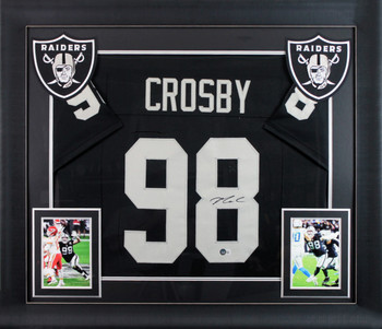 Maxx Crosby Authentic Signed Black Pro Style Framed Jersey Autographed BAS