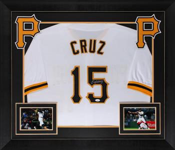 Oneil Cruz Authentic Signed White Pro Style Framed Jersey Autographed JSA