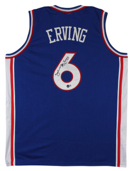 Julius "Dr. J" Erving Authentic Signed Blue Pro Style Jersey BAS Witnessed
