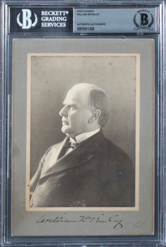 William McKinley Authentic Signed Cabinet 5x7 Photo Autographed BAS Slabbed