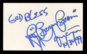 Ray Mancini "God Bless! Boom Boom" Authentic Signed 3x5 Index Card BAS #BL96573