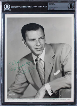 Frank Sinatra "With Fondest Regards" Authentic Signed 8x10 B&W Photo BAS Slabbed