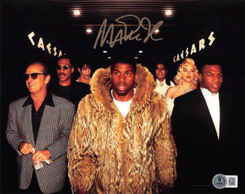 Lakers Magic Johnson Signed 8x10 80'S Hollywood Legends Photo w/ Gold Sig BAS W