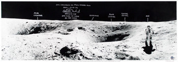 Charles Duke Apollo 16 "Plum Crater Rim" Signed 12x35 Photo BAS #AD38586