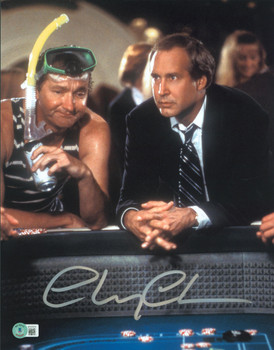Chevy Chase Vegas Vacation Signed 11x14 Vertical Photo w/ Randy Quaid BAS Wit 33