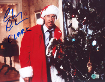 Chevy Chase Christmas Vacation "Clark" Signed 11x14 Photo BAS Wit #1W377547