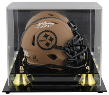 Steelers Joe Greene "HOF 87" Signed STS II Speed Mini Helmet w/ Case BAS Witness