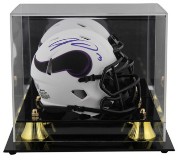 Vikings Jordan Addison Authentic Signed Lunar Mini Helmet w/ Case BAS Witnessed