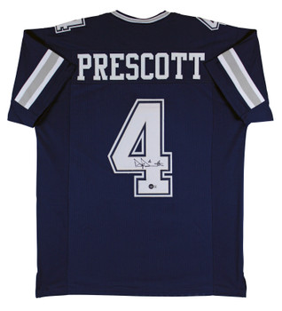 Dak Prescott Authentic Signed Navy Blue Pro Style Jersey Autographed BAS Witness