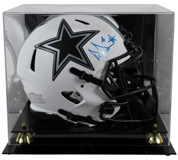 Cowboys Dak Prescott Signed Lunar Full Size Speed Proline Helmet w/ Case BAS Wit