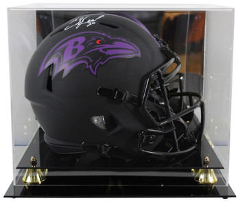 Ravens Ed Reed Signed Eclipse Riddell Full Size Speed Rep Helmet w/ Case BAS Wit