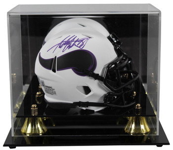 Vikings Adrian Peterson Authentic Signed Lunar Speed Mini Helmet w/ Case BAS Wit