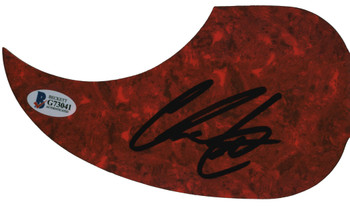Chris Lane Musician Authentic Signed Red Acoustic Guitar Pick Guard BAS #G73041