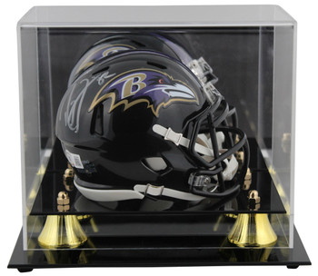 Ravens Ray Lewis Signed Speed Mini Helmet w/ Silver Sig W/ Case BAS Witnessed