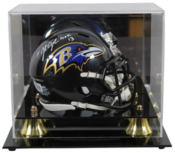 Ravens Jonathan Ogden "HOF 13" Signed Speed Mini Helmet W/ Case BAS Witnessed