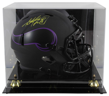 Vikings Adrian Peterson Signed Eclipse Full Size Speed Rep Helmet W/ Case BAS Wt