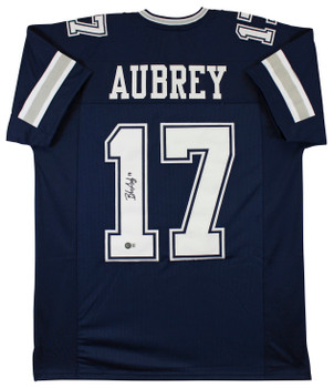 Brandon Aubrey Authentic Signed Navy Blue Pro Style Jersey BAS Witnessed