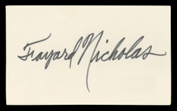 Fayard Nicholas The Pirate Authentic Signed 3x5 Index Card BAS #BL98804