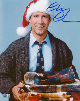 Chevy Chase Christmas Vacation Signed 11x14 Vertical Santa Hat Photo BAS Wit 2