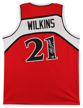 Dominique Wilkins "HOF 06" Signed Red Pro Style Jersey w/ Black #s BAS Witnessed