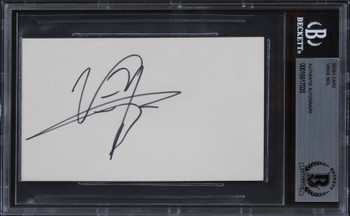 Vince Neil Motley Crue Authentic Signed 3x5 Index Card Autographed BAS Slabbed