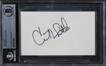 Courtney Thorne-Smith Melrose Place Authentic Signed 3x5 Index Card BAS Slabbed