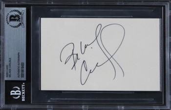 Belinda Carlisle The Go-Go's Authentic Signed 3x5 Index Card BAS Slabbed