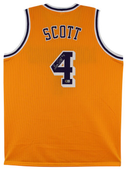 Byron Scott Authentic Signed Yellow Pro Style Jersey Autographed BAS Witnessed 2