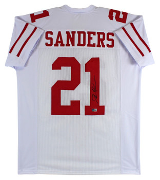 Deion Sanders Authentic Signed White Pro Style Jersey Autographed BAS Witnessed