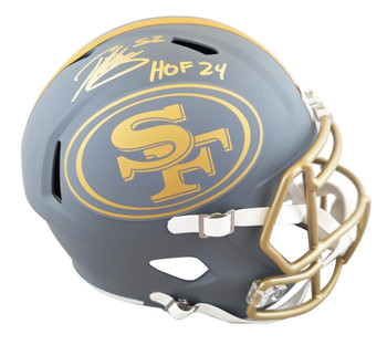 49ers Patrick Willis "HOF 24" Signed Slate Full Size Speed Rep Helmet BAS Wit