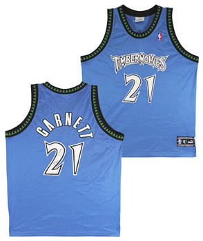 Timberwolves Kevin Garnett Authentic Signed Blue Puma Jersey BAS #AA03178