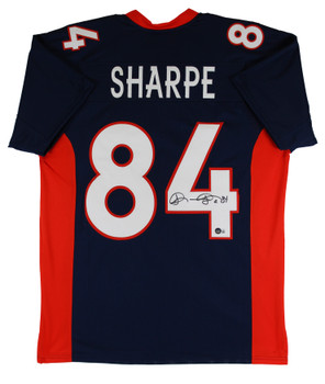 Shannon Sharpe Authentic Signed Navy Blue Pro Style Jersey BAS Witnessed