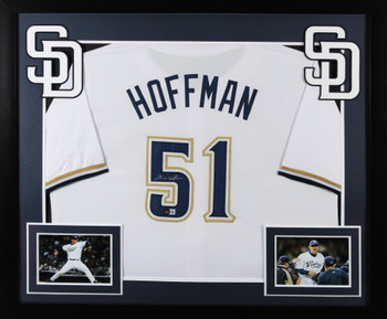 Trevor Hoffman Authentic Signed White Pro Style Framed Jersey BAS Witnessed