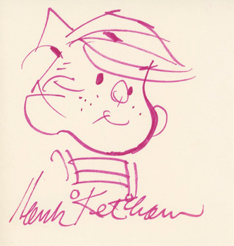 Hank Ketcham Dennis the Menace Authentic Signed Sketch Autographed BAS #BK43259