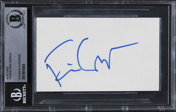Francis Ford Coppola The Godfather Authentic Signed 3x5 Index Card BAS Slabbed 1