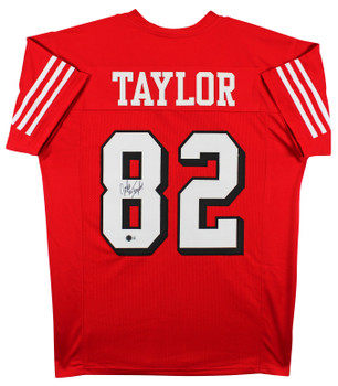 John Taylor Authentic Signed Red Pro Style Jersey w/ Dropshadow BAS Witnessed