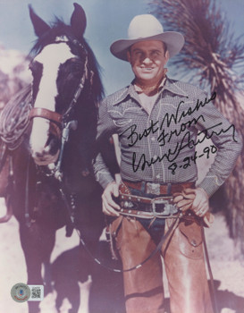 Gene Autry The Old Corral "Best Wishes From" Signed 8x10 Photo BAS #BL44579