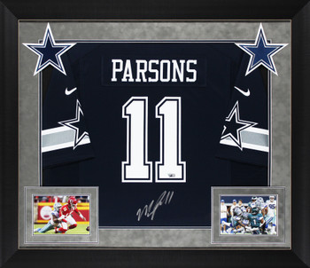 Cowboys Micah Parsons Signed & Framed Navy Blue Nike Game Jersey Fanatics