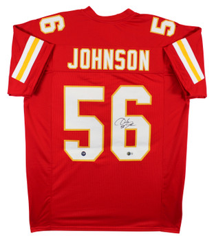 Derrick Johnson Authentic Signed Red Pro Style Jersey Autographed BAS Witnessed