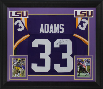 LSU Jamal Adams Authentic Signed Purple Pro Style Framed Jersey JSA Witness