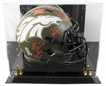 Broncos (5) Elway, Sharpe, Davis +2 Signed STS F/S Speed Rep Helmet W/ Case BAS