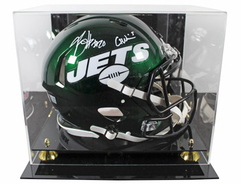 Jets Breece Hall & Garrett Wilson Signed F/S Speed Proline Helmet W/ Case Fan