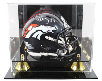 Broncos Ed McCaffrey Authentic Signed Speed Mini Helmet W/ Case BAS Witnessed