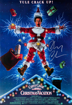 Chevy Chase Christmas Vacation Authentic Signed 24x36 Movie Poster BAS Witness 1