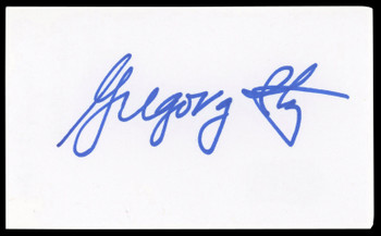 Gregory Itzin Star Trek Authentic Signed 3x5 Index Card Autographed BAS #AD70395