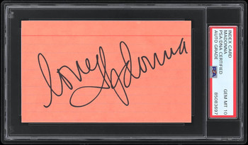 Madonna "Love" Authentic Signed 3x5 Index Card Auto Graded 10! PSA/DNA Slabbed