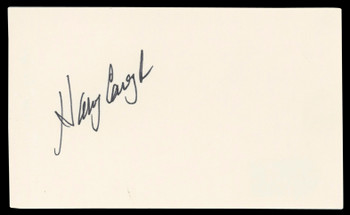 Harry Carey Jr. Three Godfathers Signed 3x5 Index Card Autographed BAS #BM57062